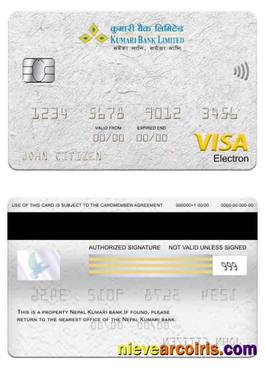 Nepal Kumari Bank visa electron card